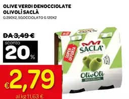Ekom Olive verdi denocciolate olivoli SACLÀ offerta