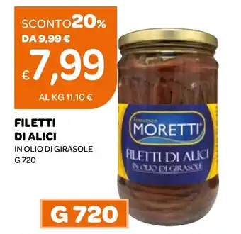 Filetti di alici in olio di girasole