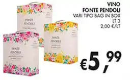 èccoMI Vino fonte pendoli offerta