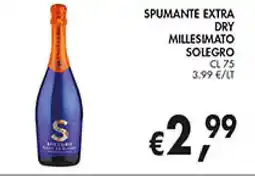 èccoMI Spumante extra dry millesimato SOLEGRO offerta