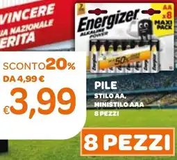 Ekom Energizer pile stilo AA, ministilo AAA offerta