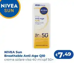 Acqua & Sapone NIVEA Sun Breathable Anti-Age Q10 crema solare viso spf 50+ offerta
