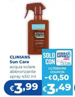 Acqua & Sapone CLINIANS Sun Care acqua solare abbronzante spray offerta