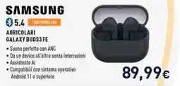 Unieuro Samsung auricolari galaxy BUDS3 FE offerta