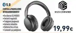 Unieuro MUSICSOUND CUFFIA A PADIGLIONE BTHEADBMSBOOST offerta