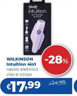 Acqua & Sapone WILKINSON Intuition 4in1 rasoio elettrico viso e corpo offerta
