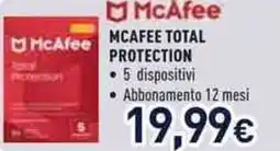 Unieuro Mcafee total protection offerta