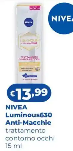 Acqua & Sapone NIVEA Luminous630 Anti-Macchie trattamento contorno occhi offerta