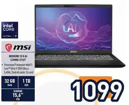Unieuro msi MODERN 15 H AI C2HMG-2761T offerta