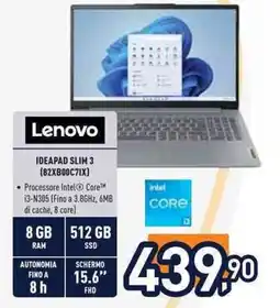 Unieuro Lenovo IDEAPAD SLIM 3 (82XB00C7IX) offerta