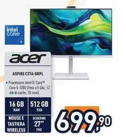 Unieuro acer ASPIRE C27A-GRPL offerta
