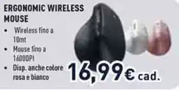 Unieuro Ergonomic wireless mouse offerta