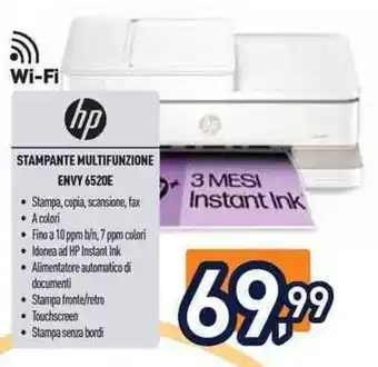 Unieuro hp STAMPANTE MULTIFUNZIONE ENVY 6520E offerta