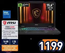 Unieuro msi CYBORG GAMING 15 B2RWFKG-076IT offerta
