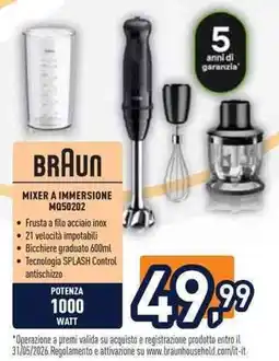 Unieuro BRAUN MIXER A IMMERSIONE MQ50202 offerta