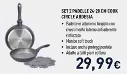 Unieuro Set 2 padelle 24-28 cm cook circle ardesia offerta