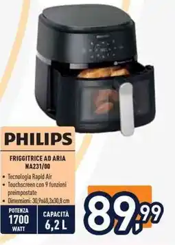 Unieuro PHILIPS FRIGGITRICE AD ARIA NA231/00 offerta