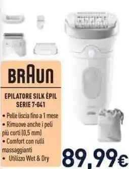 Unieuro BRAUN EPILATORE SILK ÉPIL SERIE 7-041 offerta