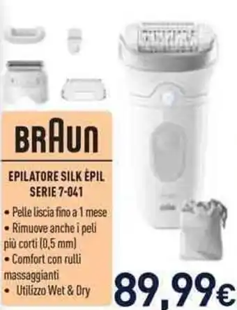 Unieuro BRAUN EPILATORE SILK ÉPIL SERIE 7-041 offerta