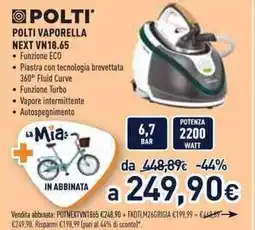 Unieuro POLTI POLTI VAPORELLA NEXT VN18.65 offerta