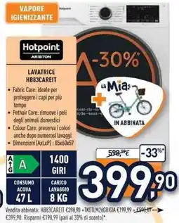 Unieuro Hotpoint LAVATRICE HB83CAREIT offerta