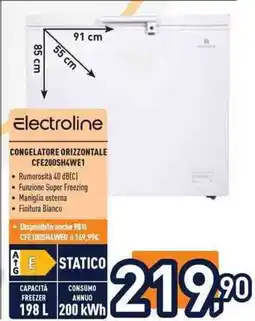 Unieuro Electroline CONGELATORE ORIZZONTALE CFE200SH4WE1 offerta