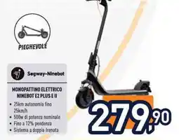 Unieuro Segway-ninebot monopattino elettrico ninebot E2 plus EII offerta