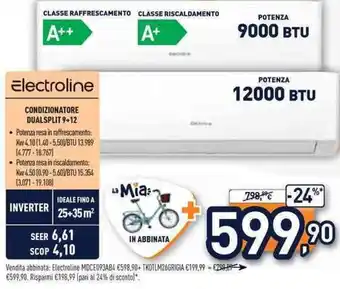Unieuro Electroline condizionatore dualsplit 9+12 offerta