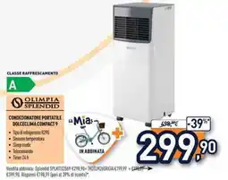 Unieuro Olimpia splendid condizionatore portatile dolceclima compact 9 offerta