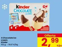 Interspar 4 Chocolate ice cream Kinder offerta