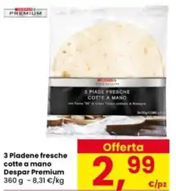Interspar 3 Piadene fresche cotte a mano Despar Premium offerta