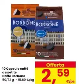 Interspar 10 Capsule caffè assortite Caffè Borbone offerta