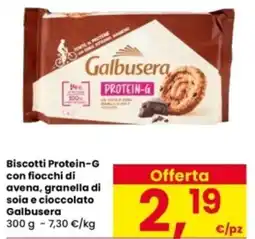 Interspar Biscotti Protein-G con fiocchi di avena, granella di soia e cioccolato Galbusera offerta