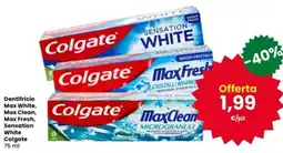 Interspar Dentifricio Max White, Max Clean, Max Fresh, Sensation White Colgate offerta