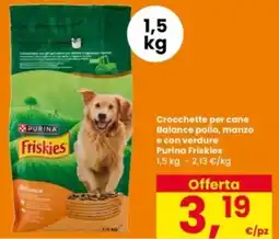 Interspar Crocchette per cane Balance pollo, manzo e con verdure Purina Friskies offerta