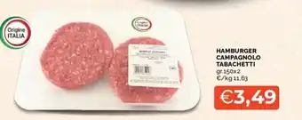 Mercatò Hamburger campagnolo tabachetti offerta