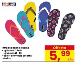 Interspar LETWINS Infradito donna o uomo offerta