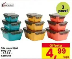 Interspar Tris contenitori Easy Clip Καςανίνα offerta