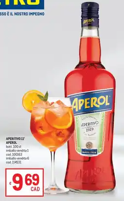 Metro Aperitivo 11° APEROL offerta