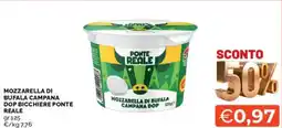 Mercatò Mozzarella di bufala campana dop dop bicchiere PONTE REALE offerta