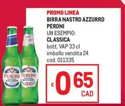 Metro Birra nastro azzurro PERONI offerta