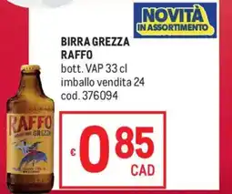Metro Birra grezza RAFFO offerta