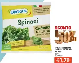 Mercatò Spinaci surgelati cubello foglia più OROGEL offerta