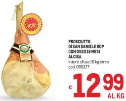 Metro Prosciutto di san daniele dop con osso 18 mesi ALCISA offerta
