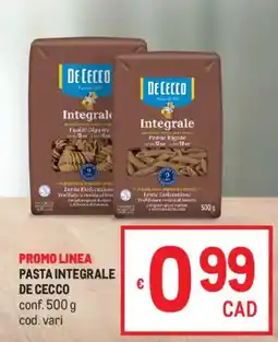 Metro Pasta integrale DE CECCO offerta