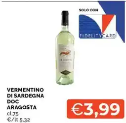Mercatò Vermentino di sardegna doc aragosta offerta