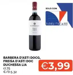 Mercatò Barbera d'asti docg, freisa d'asti doc DUCHESSA LIA offerta