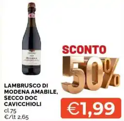 Mercatò Lambrusco di modena amabile, secco doc cavicchioli offerta