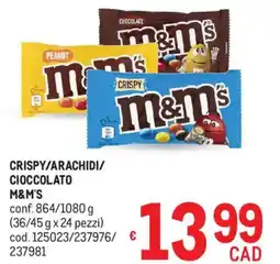 Metro Crispy/arachidi/ cioccolato M&M's offerta