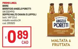 Metro Birre birrificio angelo poretti doppio malto chiara 5 luppoli offerta